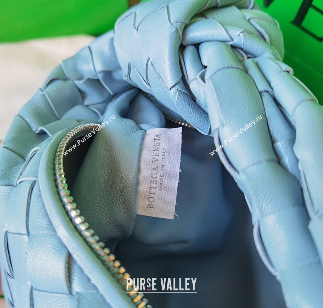 Bottega Veneta Mini Jodie Hobo Bag in Intrecciato Lambskin Lunar Blue 2025 651876 (WT-250205075)