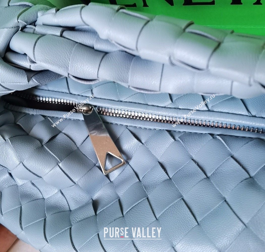 Bottega Veneta Mini Jodie Hobo Bag in Intrecciato Lambskin Lunar Blue 2025 651876 (WT-250205075)