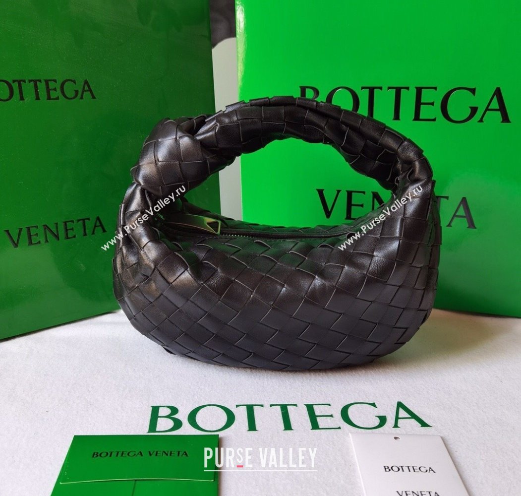 Bottega Veneta Mini Jodie Hobo Bag in Intrecciato Lambskin Fondant Brown 2025 651876 (WT-250205076)