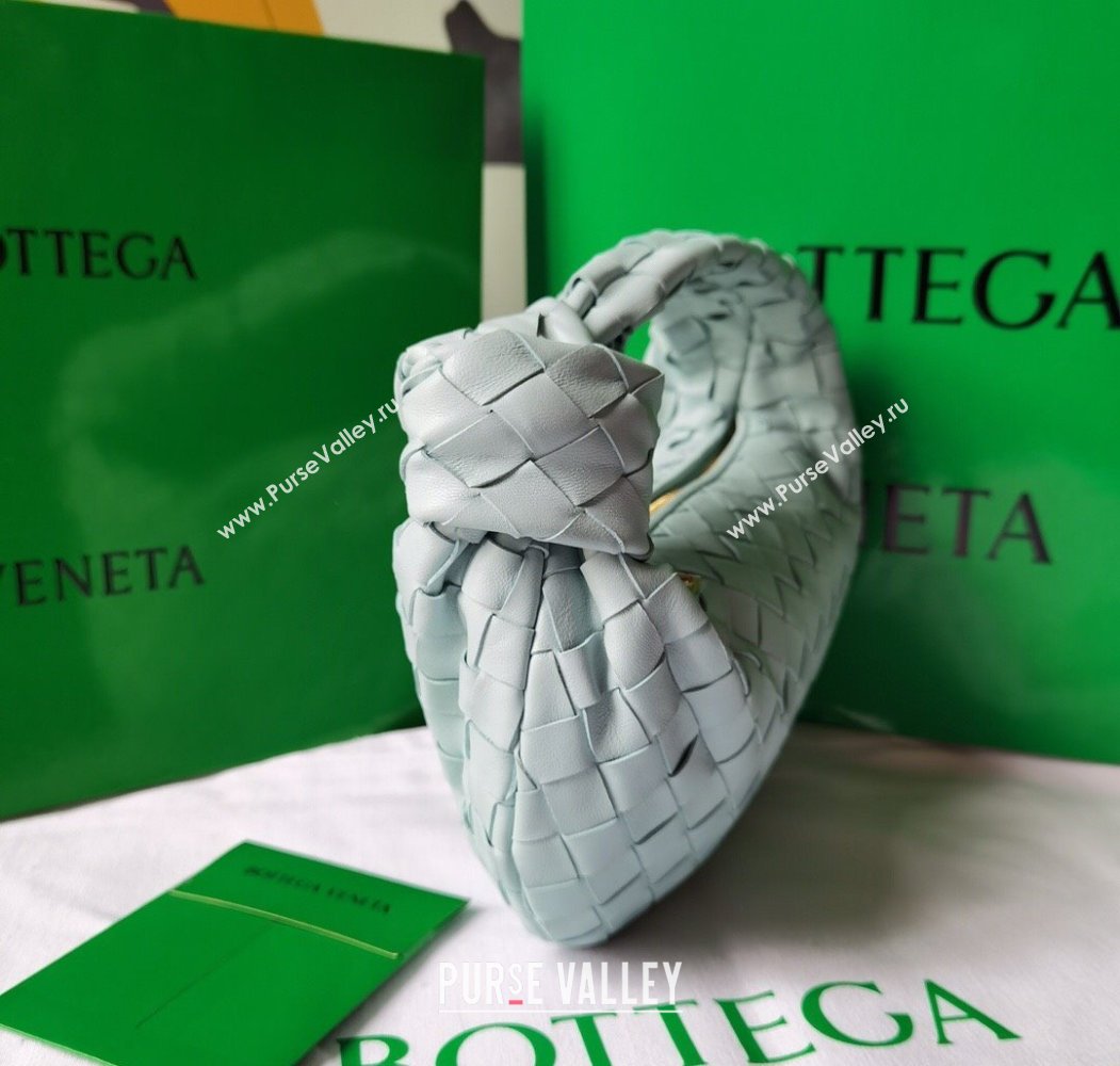Bottega Veneta Mini Jodie Hobo Bag in Intrecciato Lambskin Glacier Green 2025 651876 (WT-250205078)