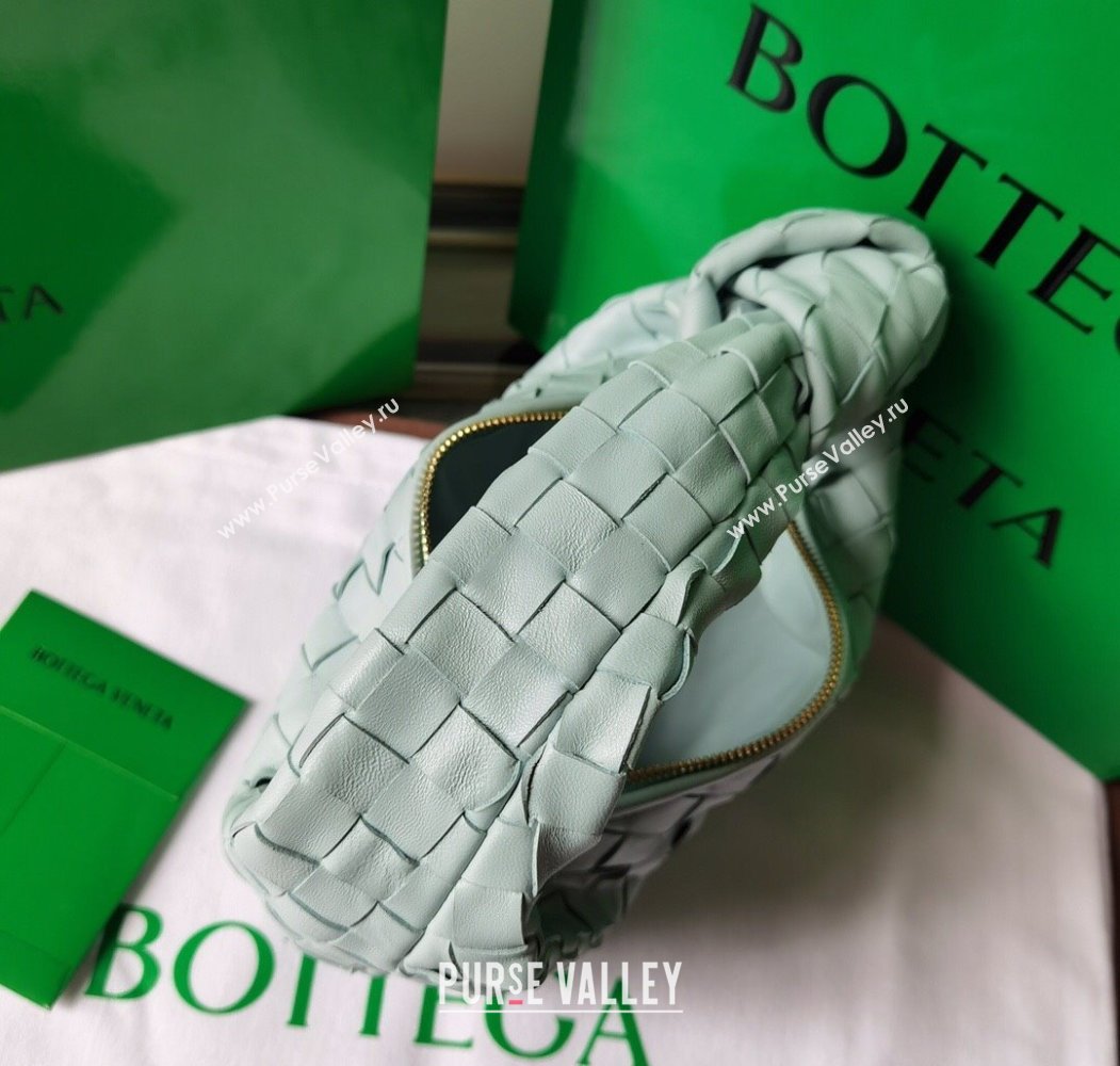 Bottega Veneta Mini Jodie Hobo Bag in Intrecciato Lambskin Glacier Green 2025 651876 (WT-250205078)