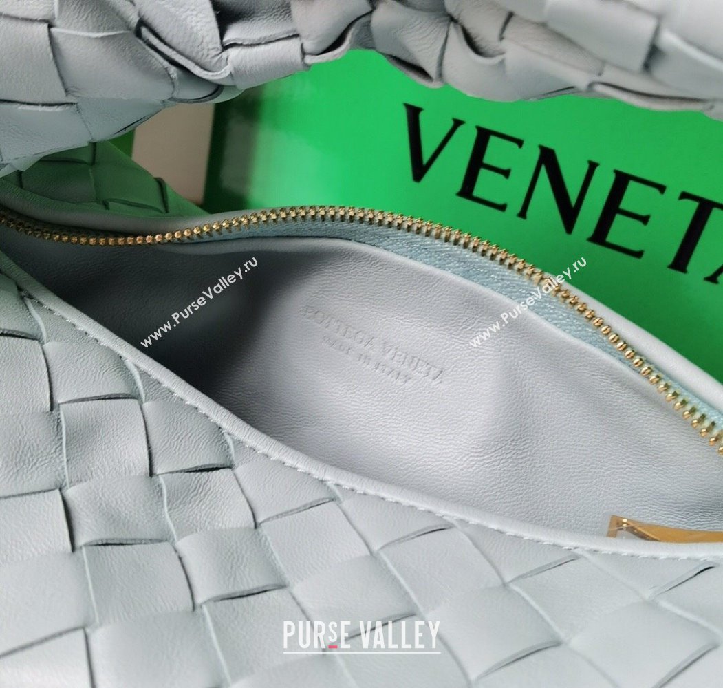 Bottega Veneta Mini Jodie Hobo Bag in Intrecciato Lambskin Glacier Green 2025 651876 (WT-250205078)