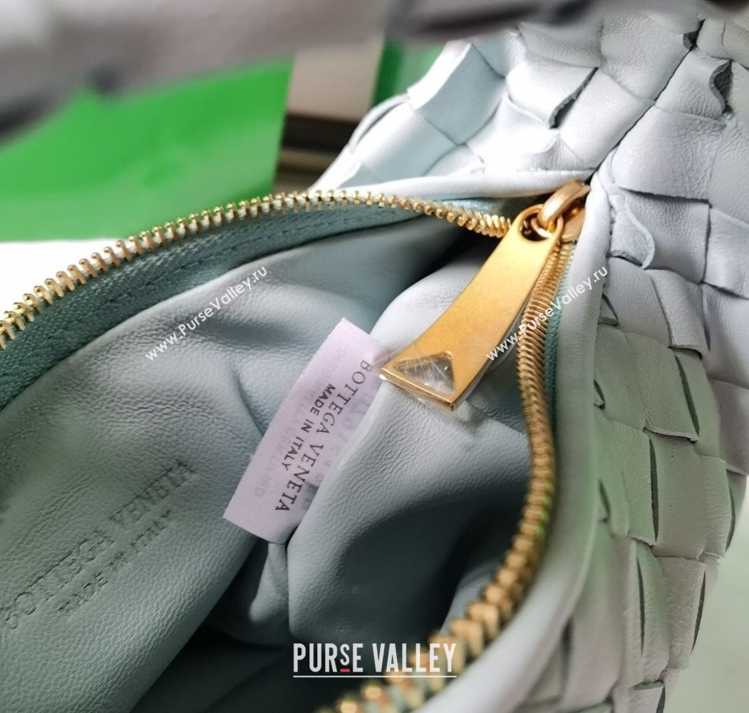 Bottega Veneta Mini Jodie Hobo Bag in Intrecciato Lambskin Glacier Green 2025 651876 (WT-250205078)
