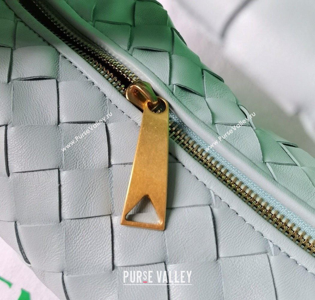 Bottega Veneta Mini Jodie Hobo Bag in Intrecciato Lambskin Glacier Green 2025 651876 (WT-250205078)