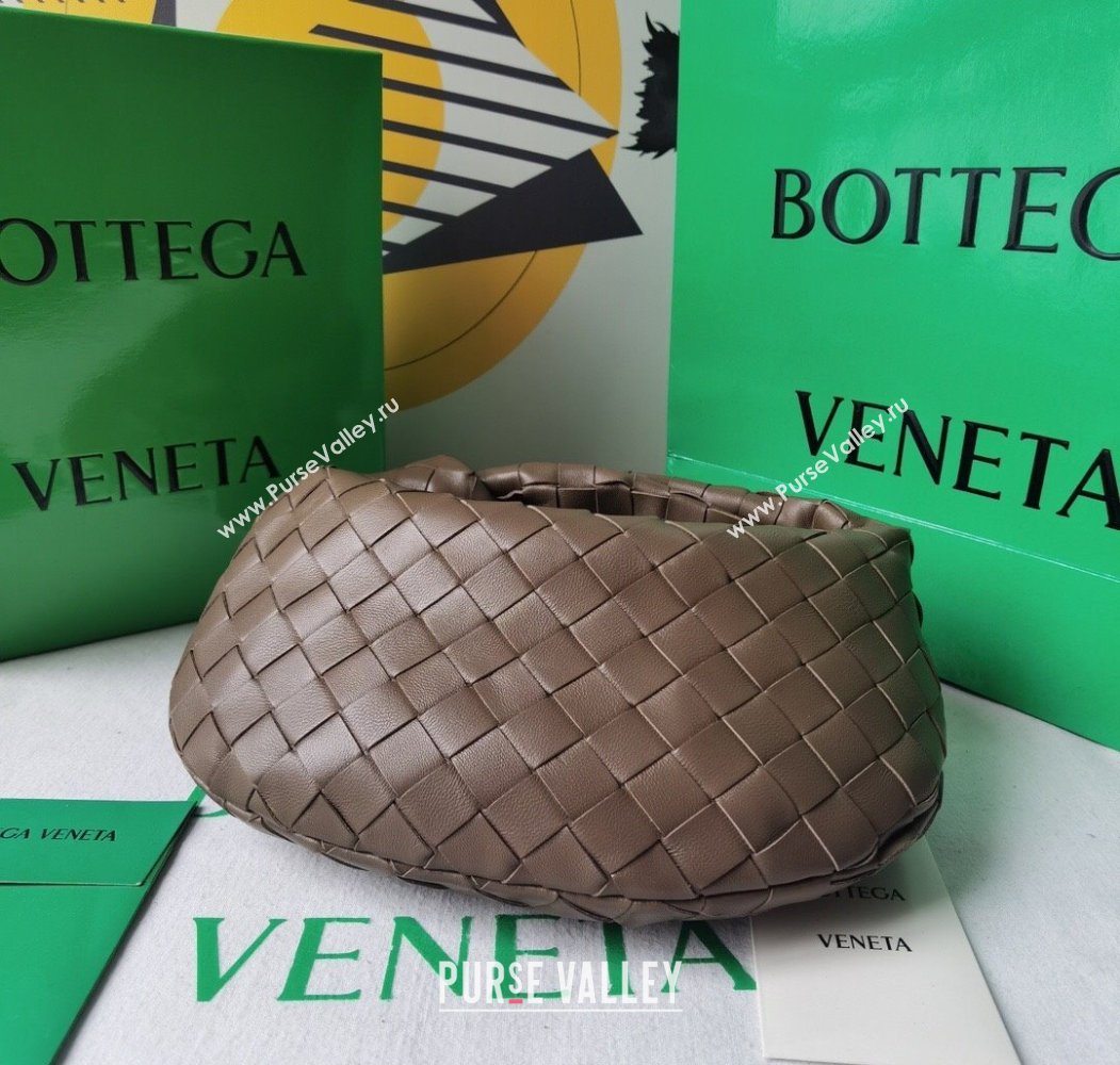 Bottega Veneta Mini Jodie Hobo Bag in Intrecciato Lambskin Taupe Grey 2025 651876 (WT-250205080)