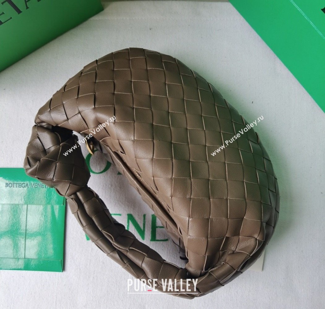 Bottega Veneta Mini Jodie Hobo Bag in Intrecciato Lambskin Taupe Grey 2025 651876 (WT-250205080)
