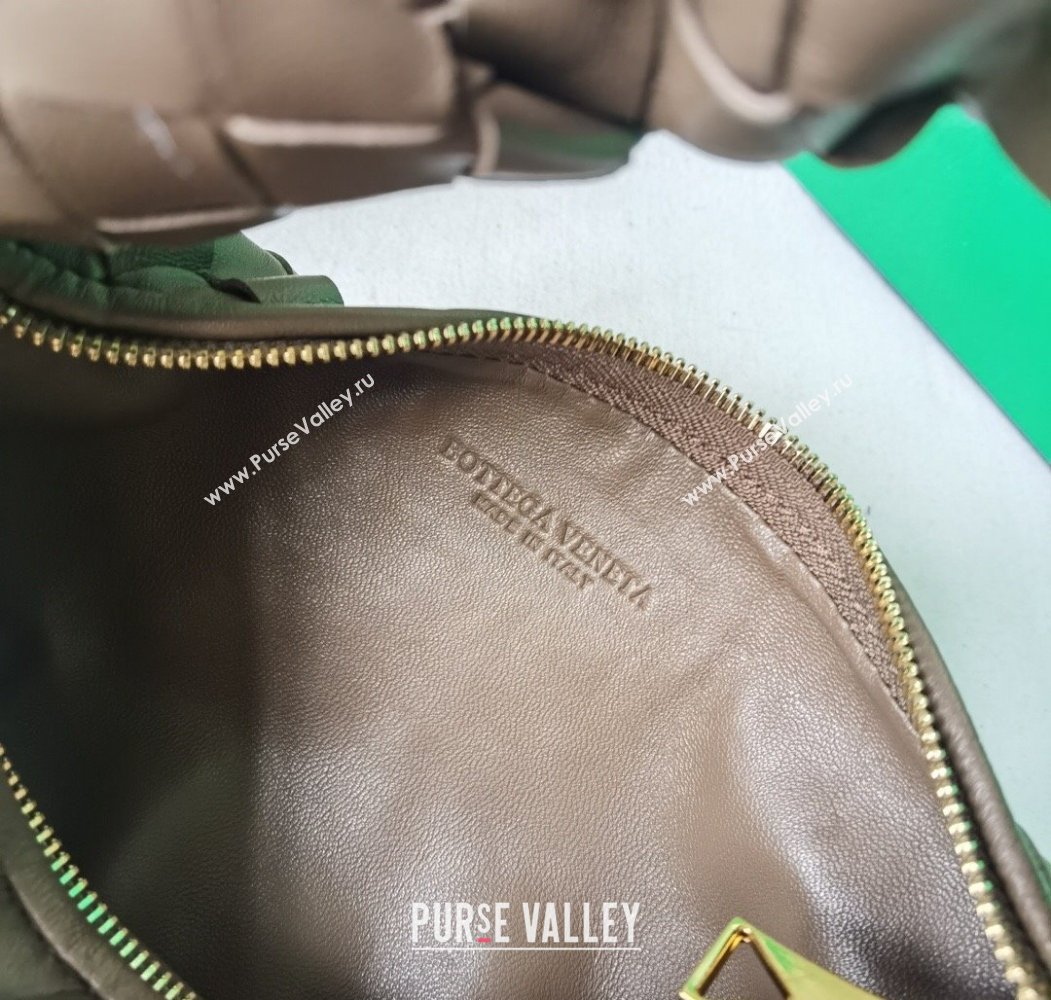 Bottega Veneta Mini Jodie Hobo Bag in Intrecciato Lambskin Taupe Grey 2025 651876 (WT-250205080)