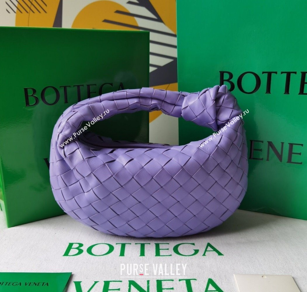 Bottega Veneta Mini Jodie Hobo Bag in Intrecciato Lambskin Wistaria Purple 2025 651876 (WT-250205081)