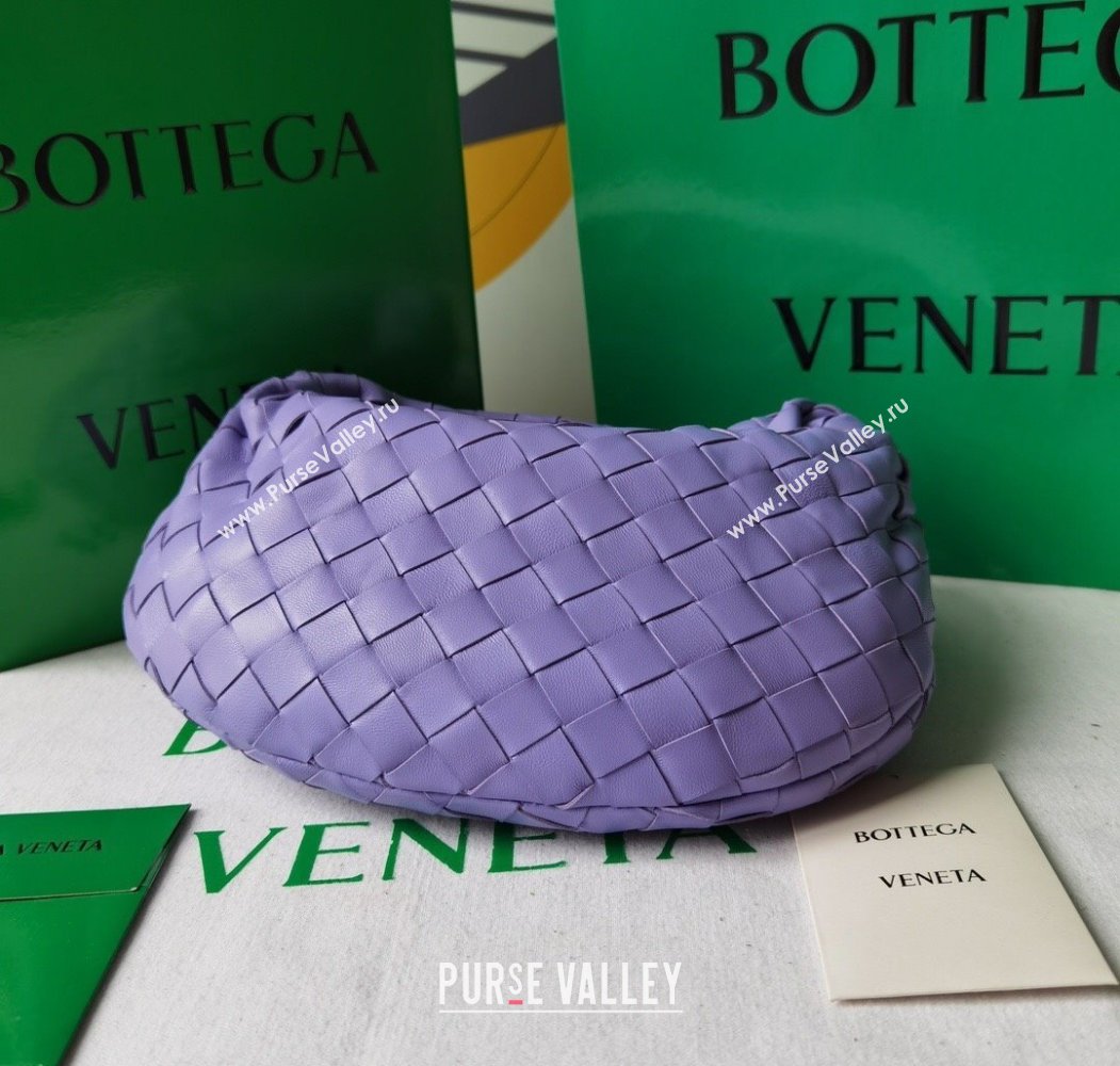 Bottega Veneta Mini Jodie Hobo Bag in Intrecciato Lambskin Wistaria Purple 2025 651876 (WT-250205081)