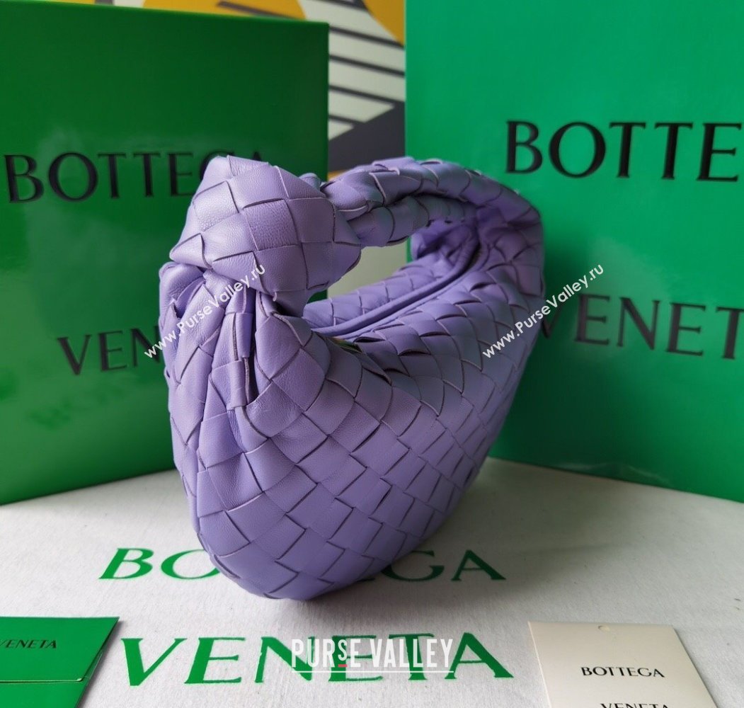 Bottega Veneta Mini Jodie Hobo Bag in Intrecciato Lambskin Wistaria Purple 2025 651876 (WT-250205081)