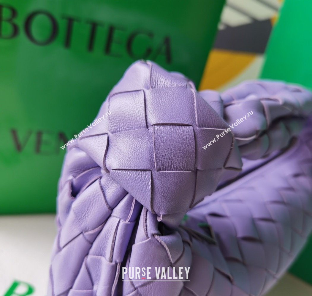 Bottega Veneta Mini Jodie Hobo Bag in Intrecciato Lambskin Wistaria Purple 2025 651876 (WT-250205081)