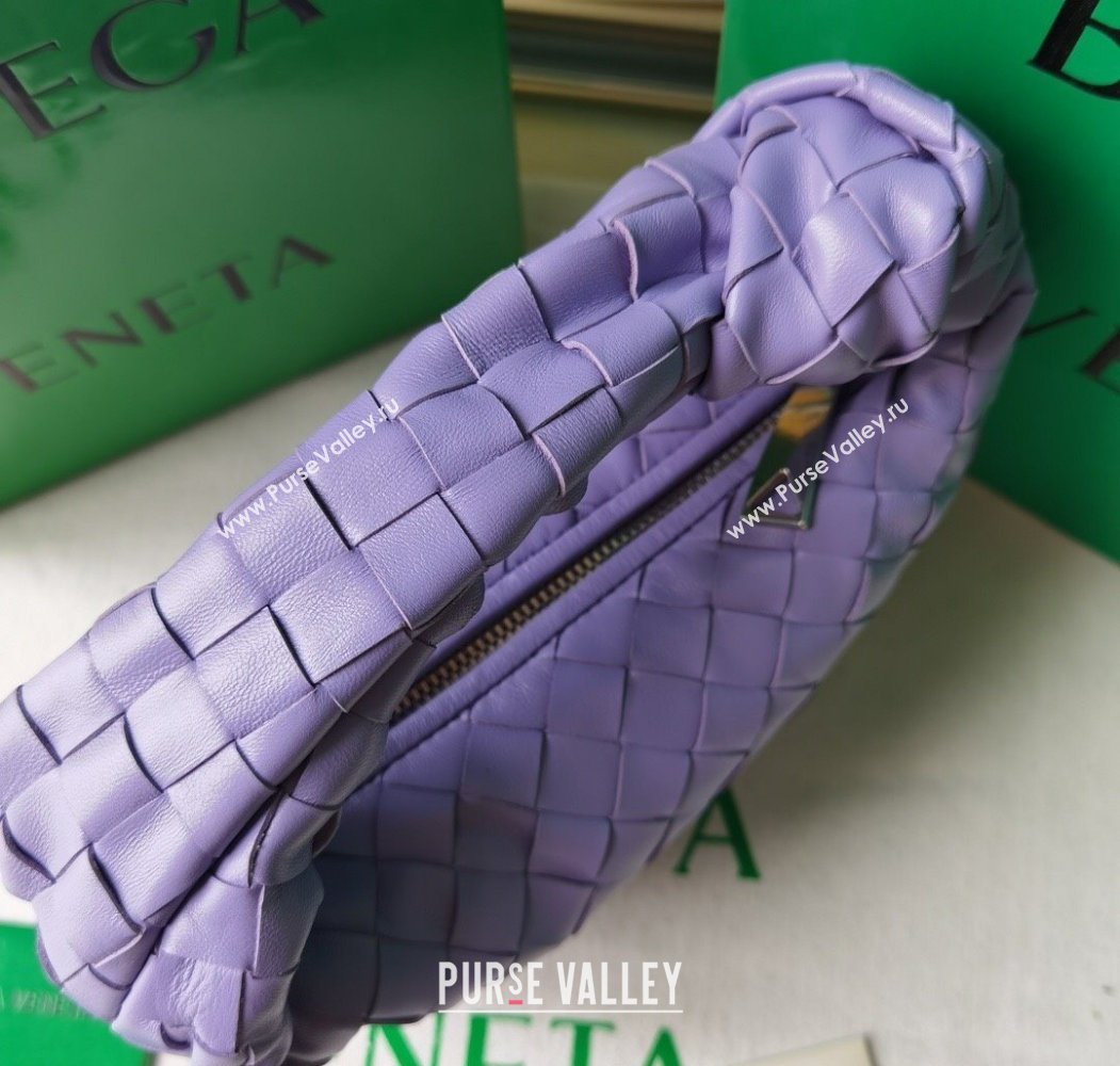 Bottega Veneta Mini Jodie Hobo Bag in Intrecciato Lambskin Wistaria Purple 2025 651876 (WT-250205081)