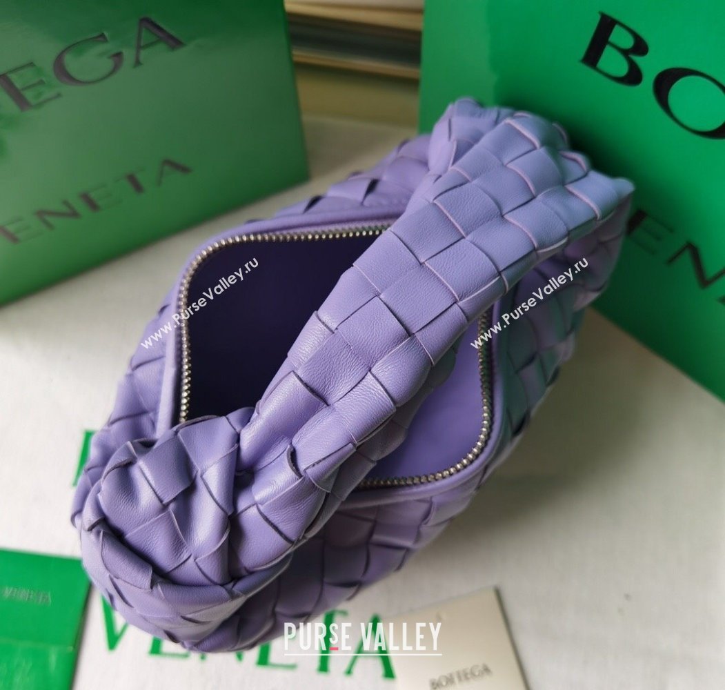 Bottega Veneta Mini Jodie Hobo Bag in Intrecciato Lambskin Wistaria Purple 2025 651876 (WT-250205081)