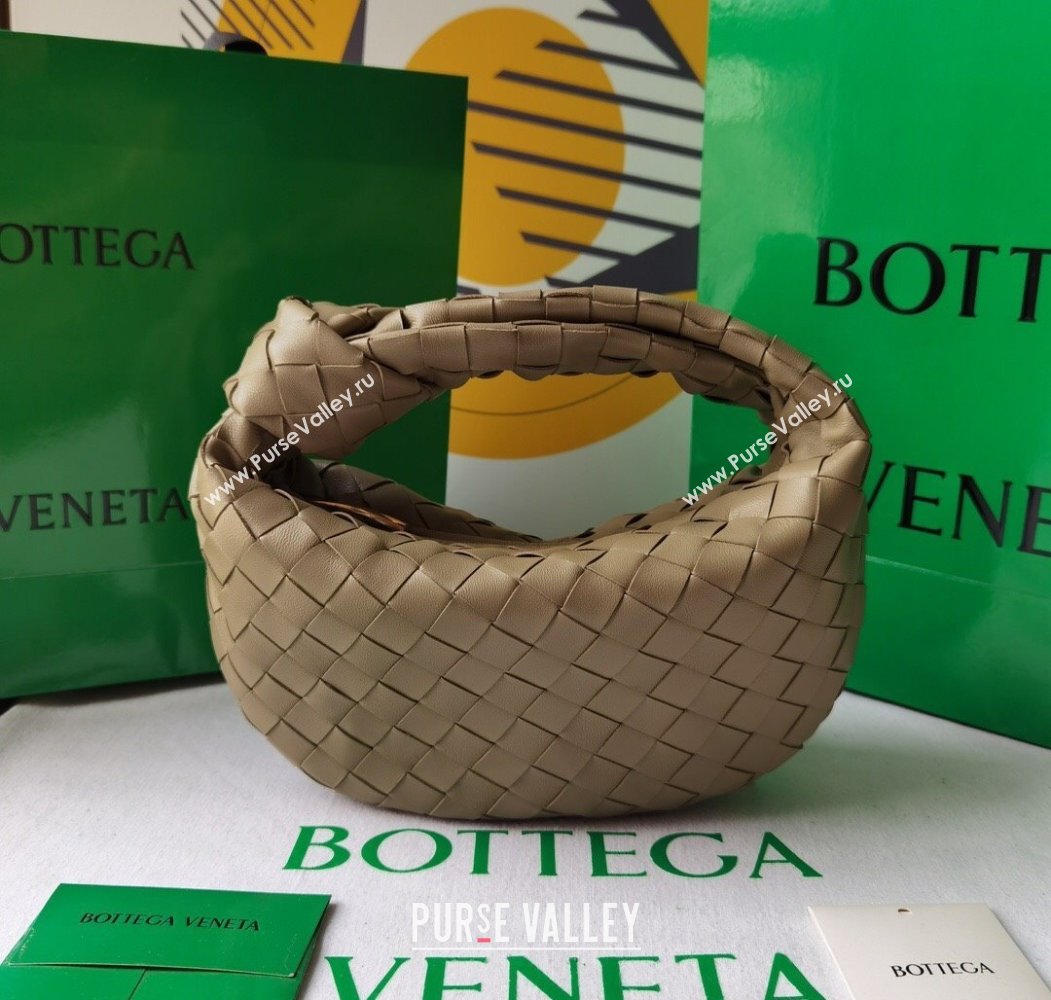 Bottega Veneta Mini Jodie Hobo Bag in Intrecciato Lambskin Grey2 2025 651876 (WT-250205082)