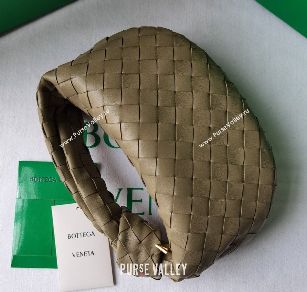 Bottega Veneta Mini Jodie Hobo Bag in Intrecciato Lambskin Grey2 2025 651876 (WT-250205082)