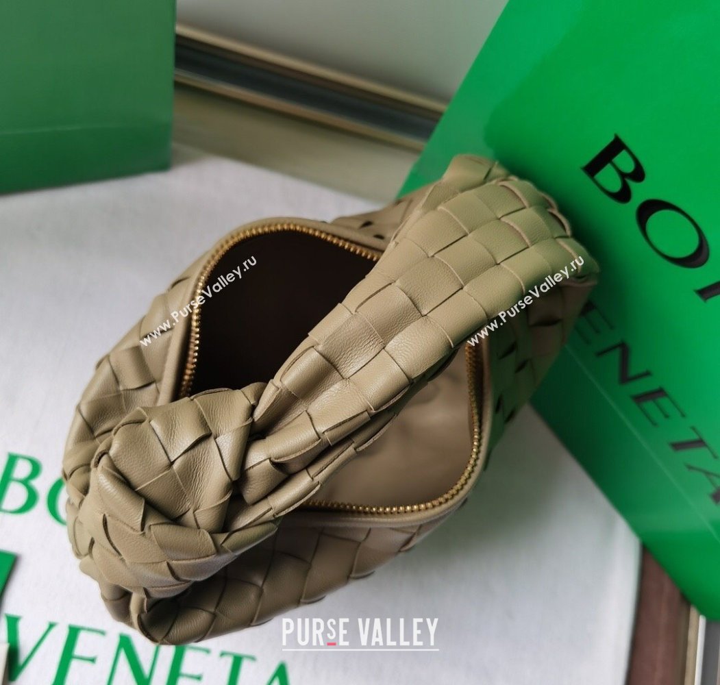 Bottega Veneta Mini Jodie Hobo Bag in Intrecciato Lambskin Grey2 2025 651876 (WT-250205082)