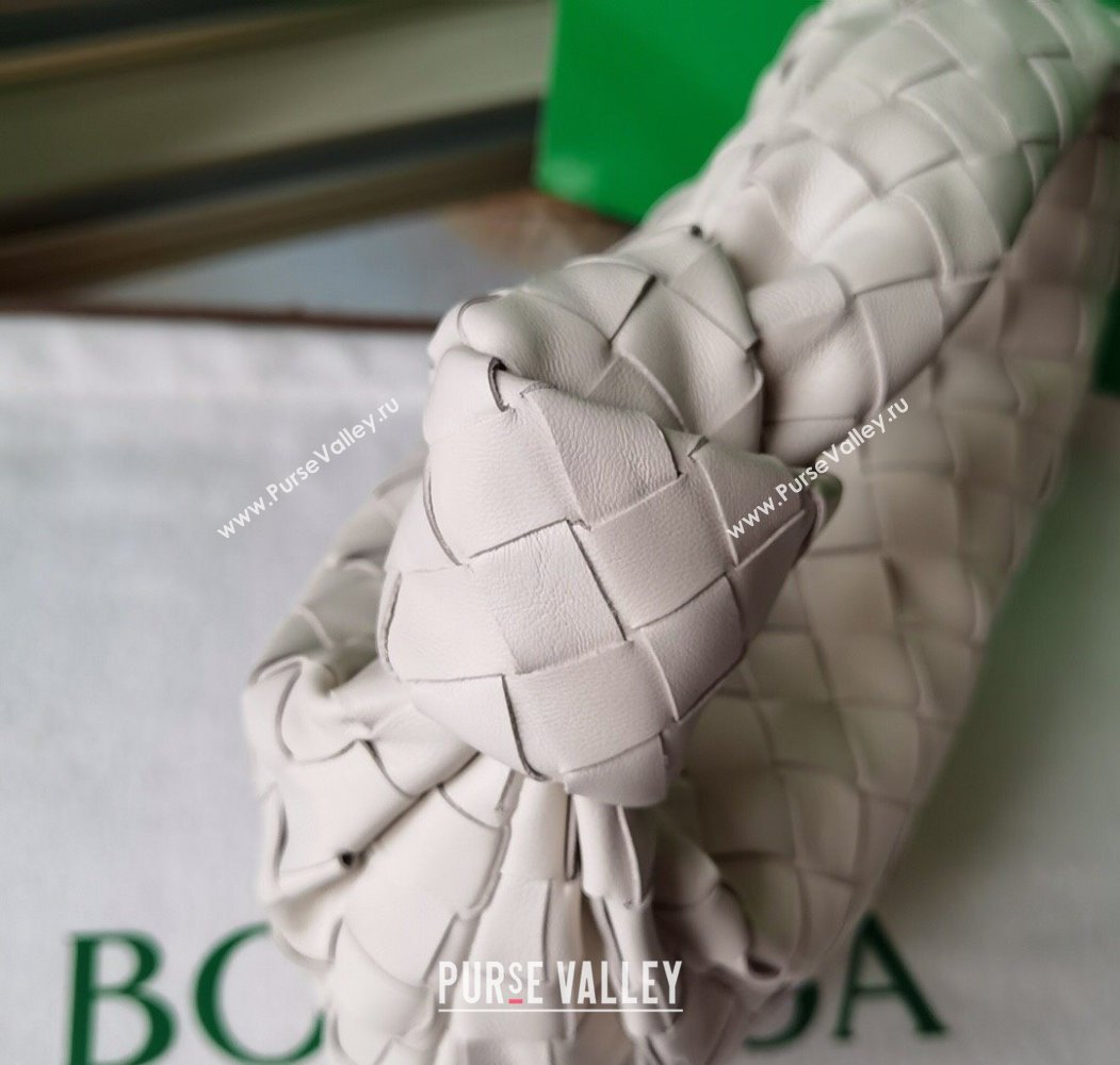 Bottega Veneta Mini Jodie Hobo Bag in Intrecciato Lambskin White 2025 651876 (WT-250205083)