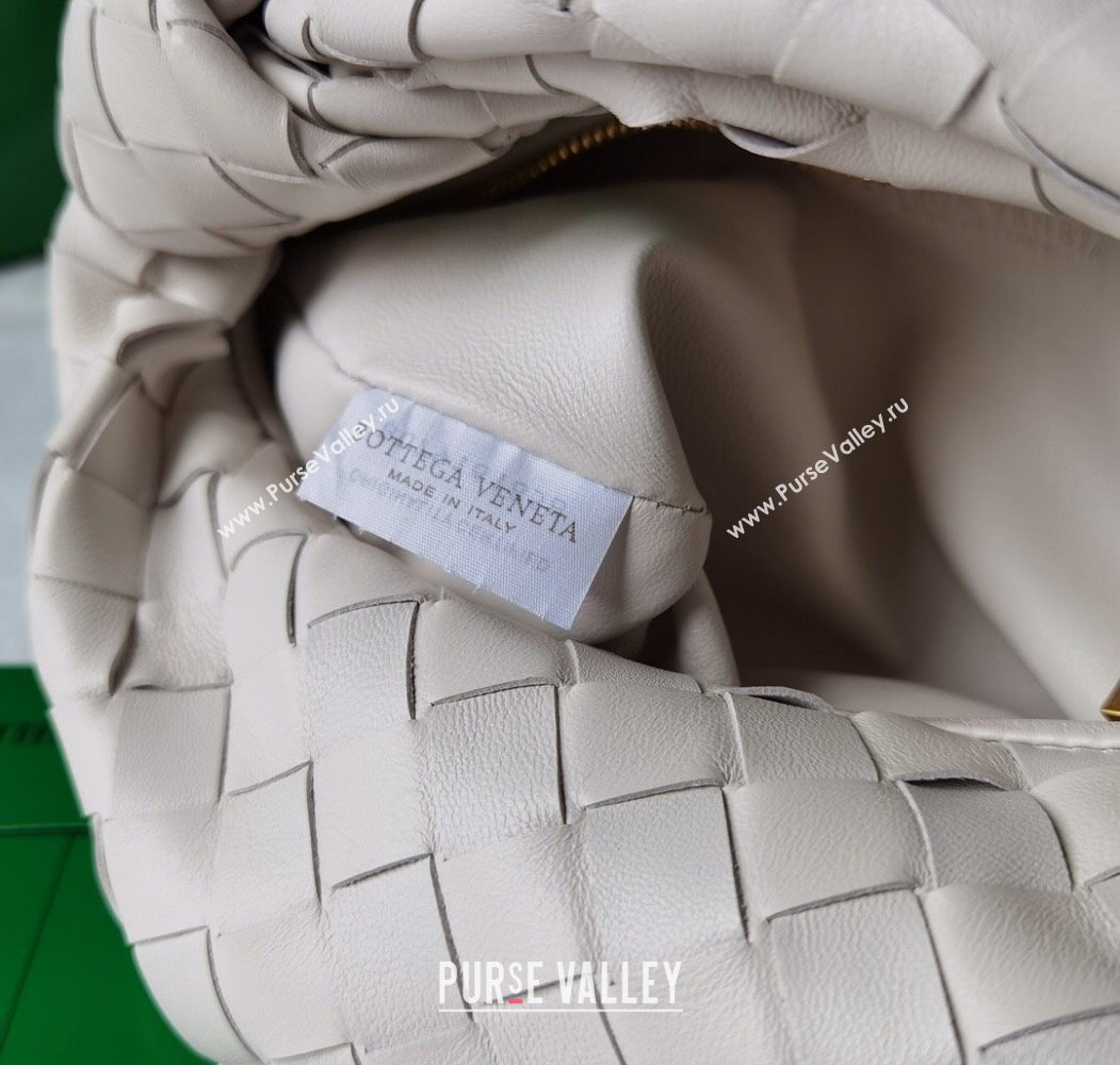 Bottega Veneta Mini Jodie Hobo Bag in Intrecciato Lambskin White 2025 651876 (WT-250205083)