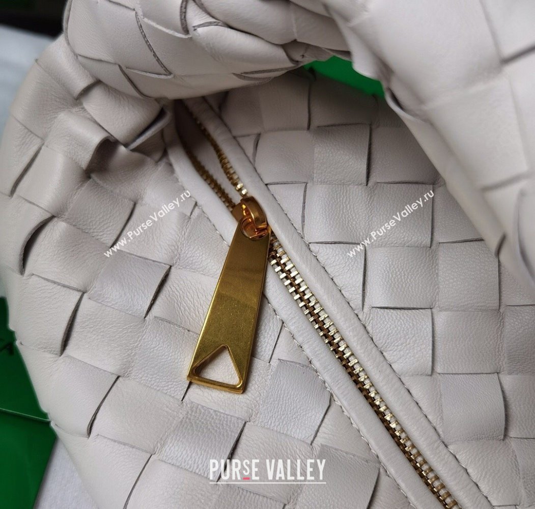 Bottega Veneta Mini Jodie Hobo Bag in Intrecciato Lambskin White 2025 651876 (WT-250205083)