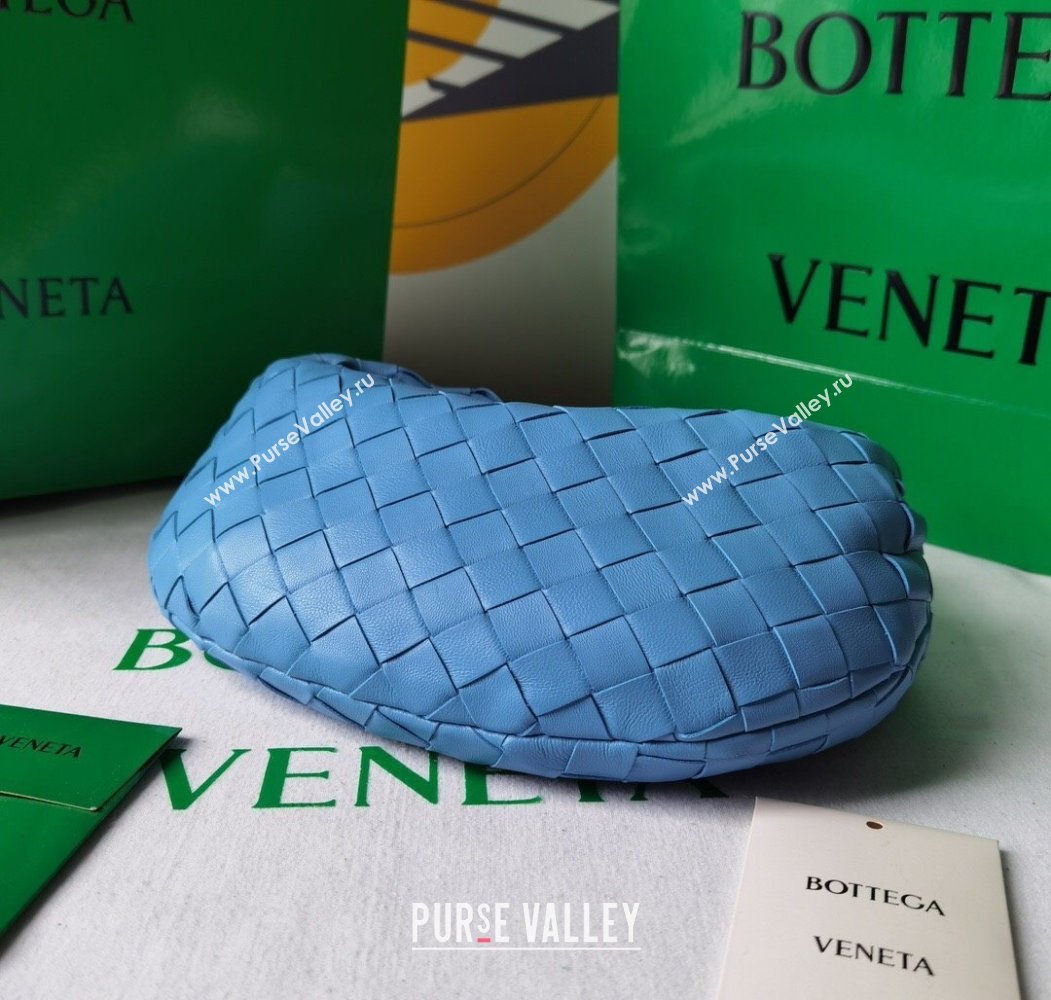 Bottega Veneta Mini Jodie Hobo Bag in Intrecciato Lambskin Hurricane Blue 2025 651876 (WT-250205084)