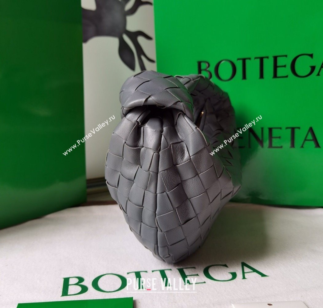 Bottega Veneta Mini Jodie Hobo Bag in Intrecciato Lambskin Dark Grey 2025 651876 (WT-250205085)