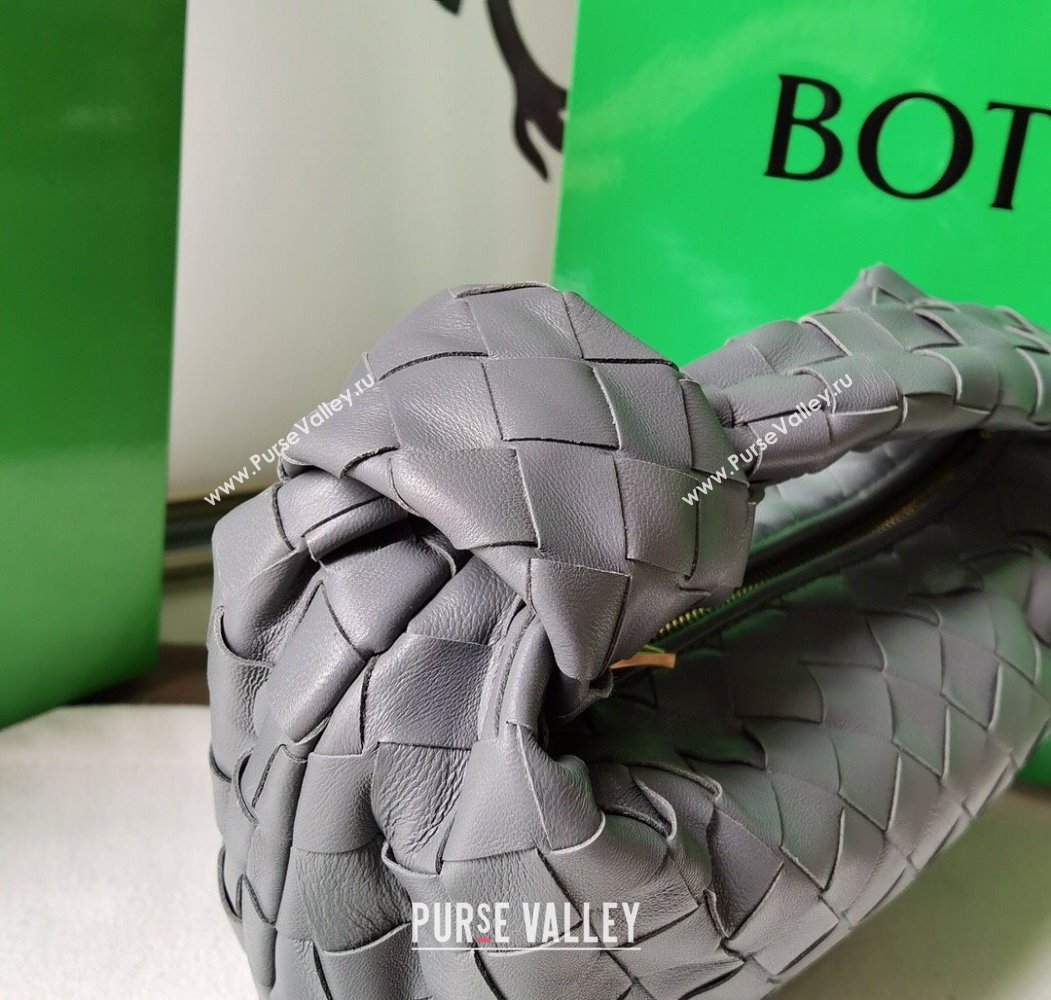 Bottega Veneta Mini Jodie Hobo Bag in Intrecciato Lambskin Dark Grey 2025 651876 (WT-250205085)