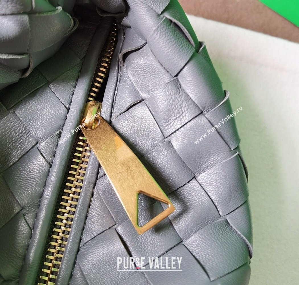 Bottega Veneta Mini Jodie Hobo Bag in Intrecciato Lambskin Dark Grey 2025 651876 (WT-250205085)