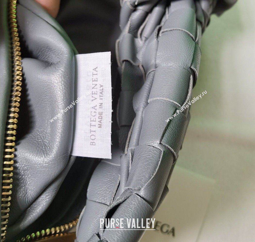 Bottega Veneta Mini Jodie Hobo Bag in Intrecciato Lambskin Dark Grey 2025 651876 (WT-250205085)