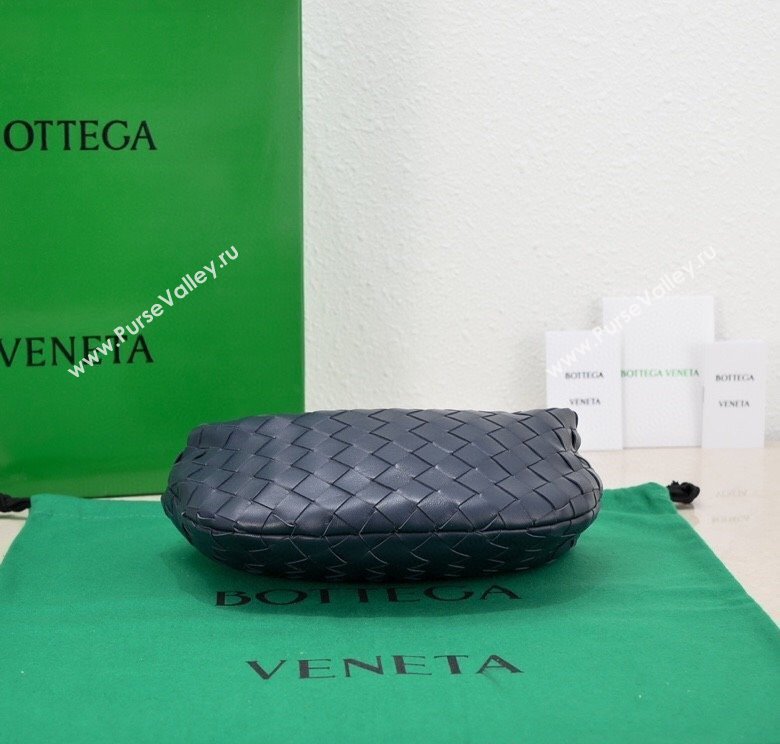 Bottega Veneta Mini Jodie Hobo Bag in Intrecciato Lambskin Dark Blue 2025 651876 (WT-250205086)