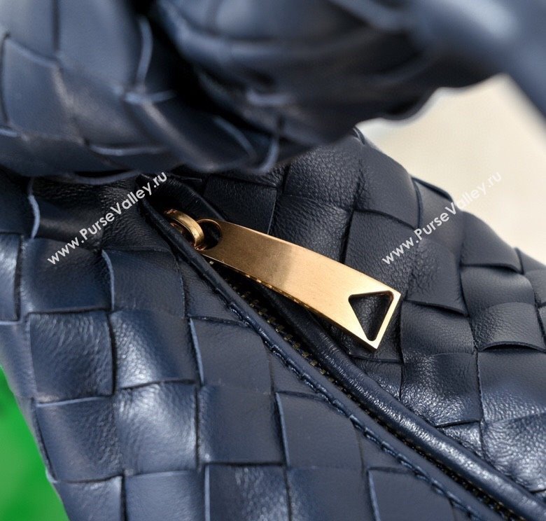 Bottega Veneta Mini Jodie Hobo Bag in Intrecciato Lambskin Dark Blue 2025 651876 (WT-250205086)