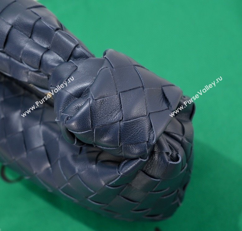 Bottega Veneta Mini Jodie Hobo Bag in Intrecciato Lambskin Dark Blue 2025 651876 (WT-250205086)