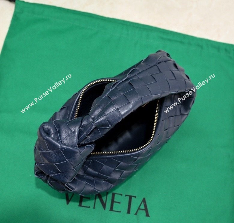 Bottega Veneta Mini Jodie Hobo Bag in Intrecciato Lambskin Dark Blue 2025 651876 (WT-250205086)