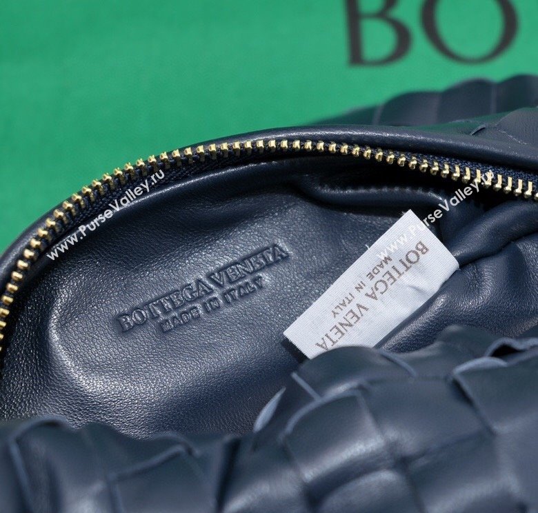 Bottega Veneta Mini Jodie Hobo Bag in Intrecciato Lambskin Dark Blue 2025 651876 (WT-250205086)