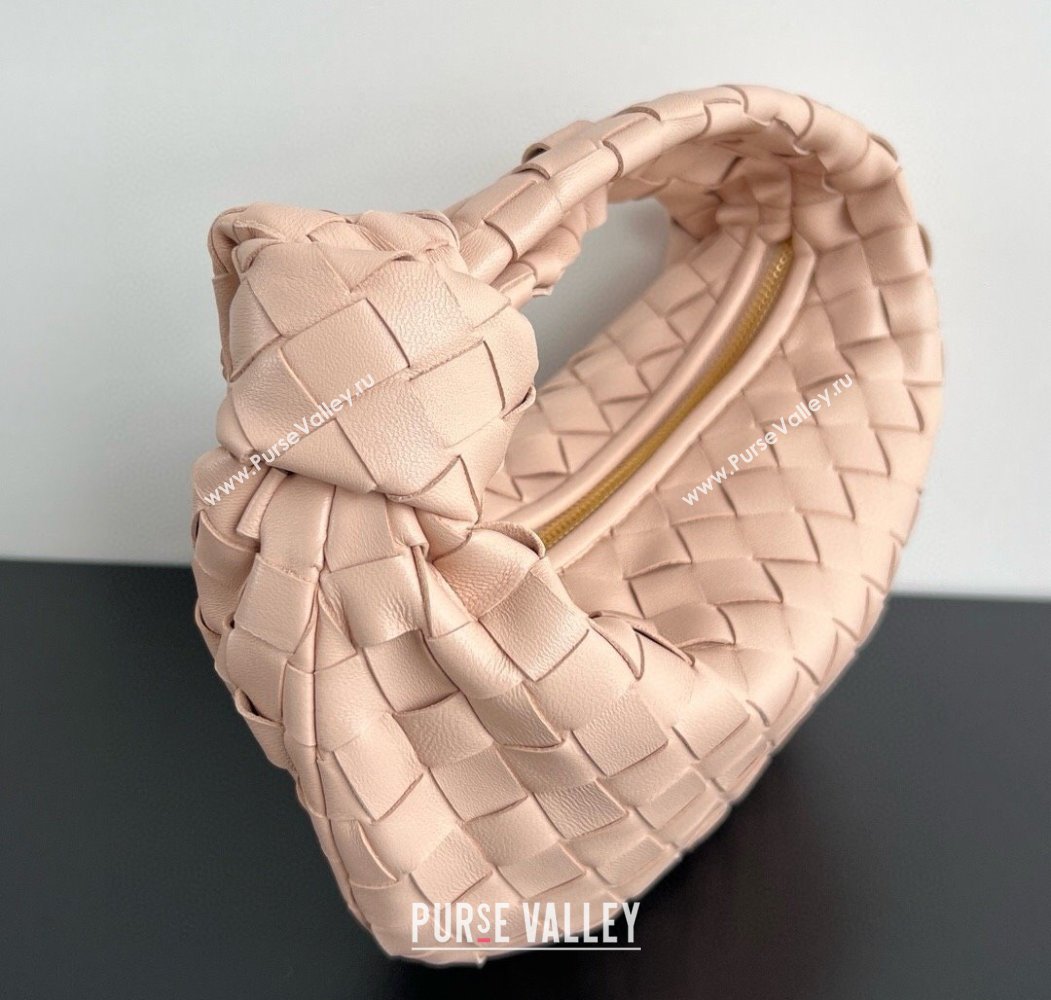 Bottega Veneta Mini Jodie Hobo Bag in Intrecciato Lambskin Lotus Pink 2025 651876 (WT-250205087)