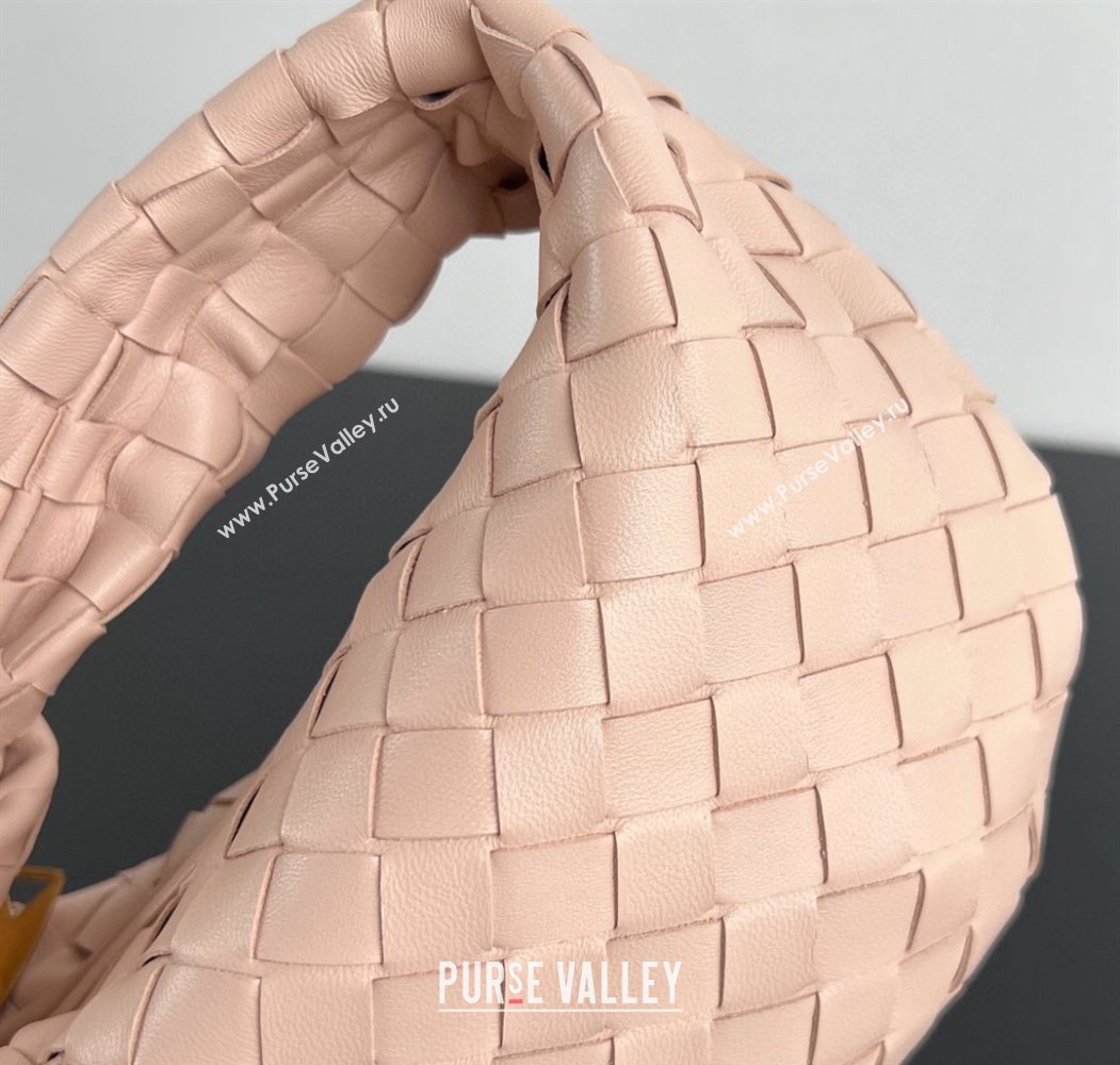 Bottega Veneta Mini Jodie Hobo Bag in Intrecciato Lambskin Lotus Pink 2025 651876 (WT-250205087)