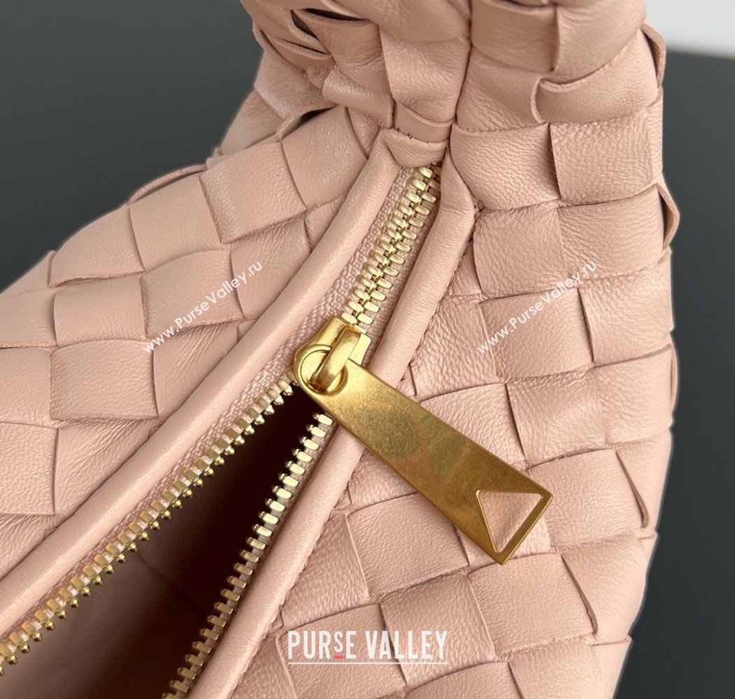 Bottega Veneta Mini Jodie Hobo Bag in Intrecciato Lambskin Lotus Pink 2025 651876 (WT-250205087)
