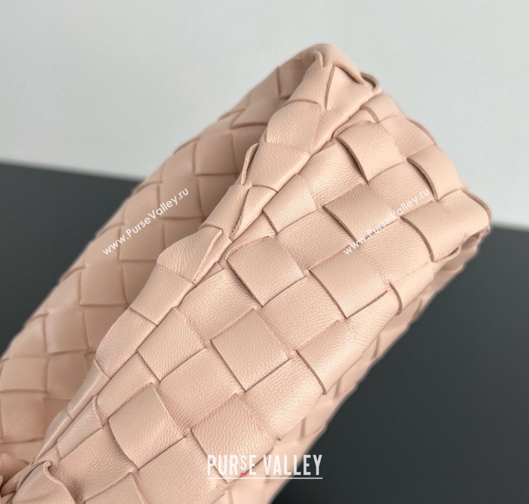 Bottega Veneta Mini Jodie Hobo Bag in Intrecciato Lambskin Lotus Pink 2025 651876 (WT-250205087)