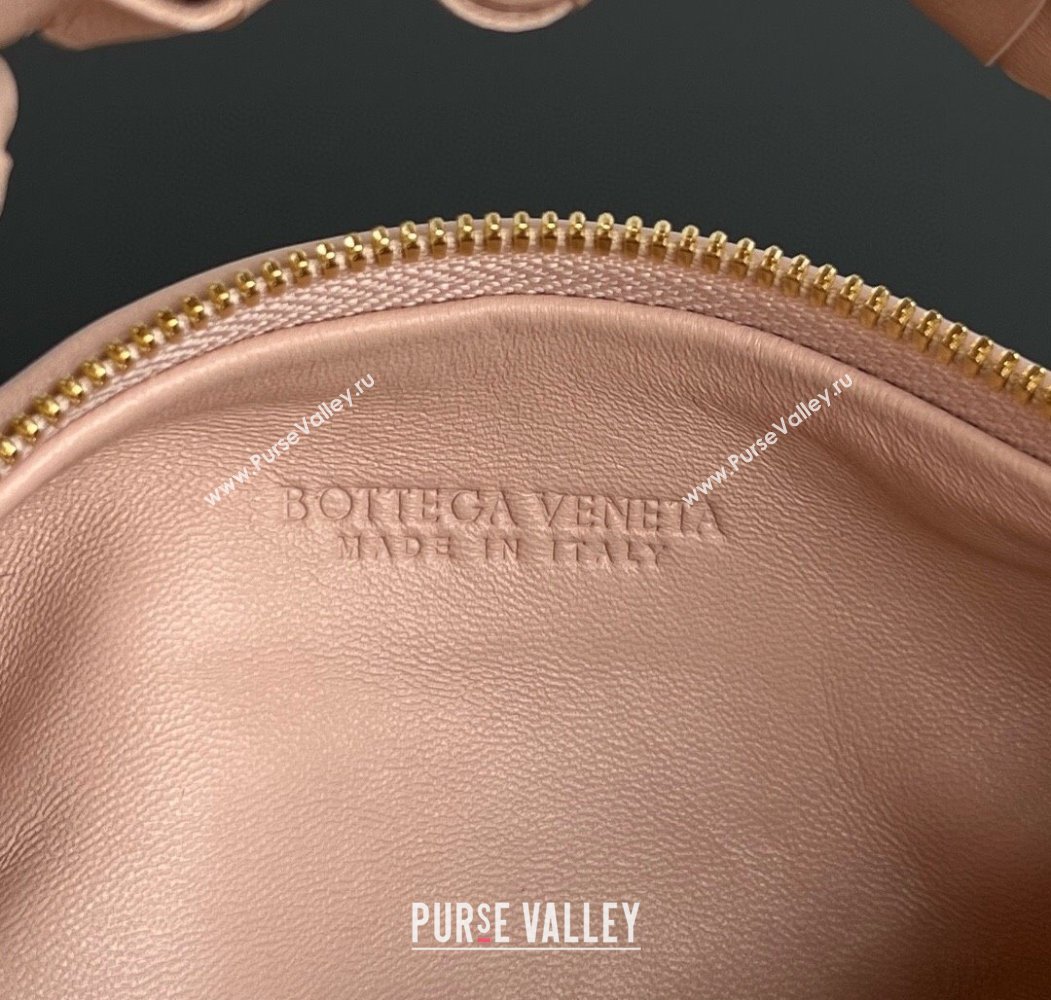 Bottega Veneta Mini Jodie Hobo Bag in Intrecciato Lambskin Lotus Pink 2025 651876 (WT-250205087)
