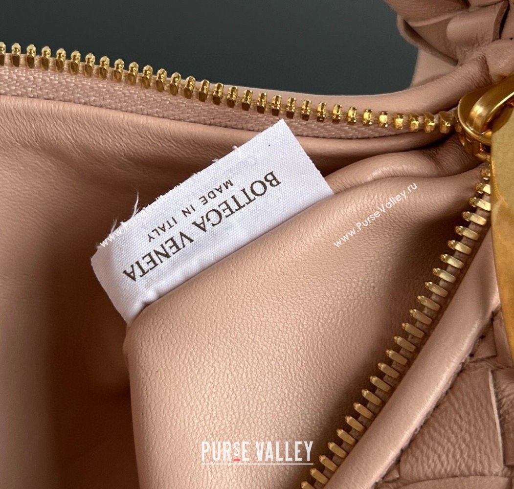 Bottega Veneta Mini Jodie Hobo Bag in Intrecciato Lambskin Lotus Pink 2025 651876 (WT-250205087)