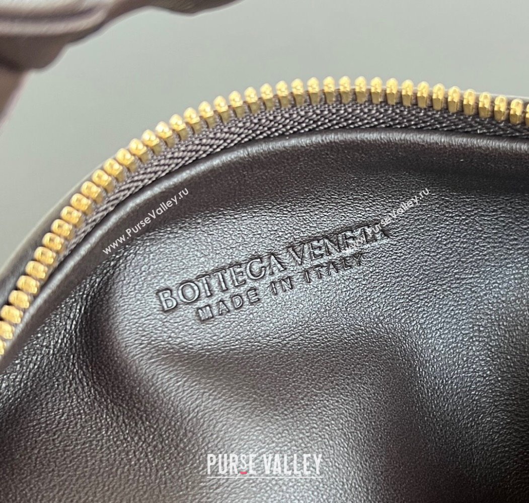 Bottega Veneta Mini Jodie Hobo Bag in Intrecciato Lambskin Chocolate Brown 2025 651876 (WT-250205088)