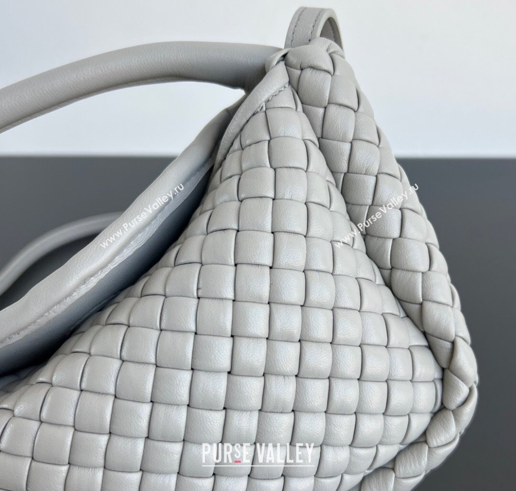 Bottega Veneta Small Cobble Top Handle bag in Intreccio Leather Grey 2025 805739 (WT-250205054)