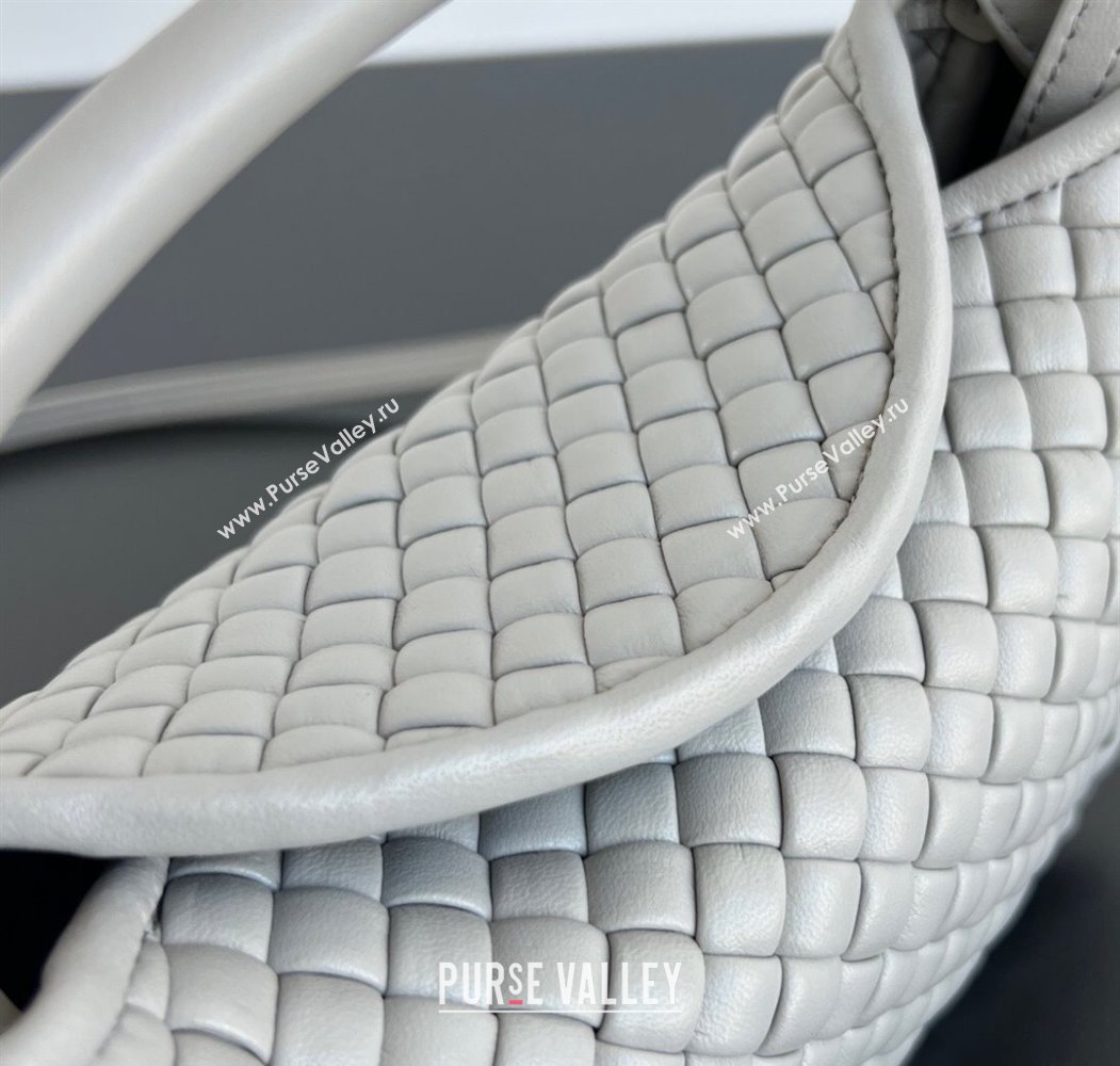 Bottega Veneta Small Cobble Top Handle bag in Intreccio Leather Grey 2025 805739 (WT-250205054)