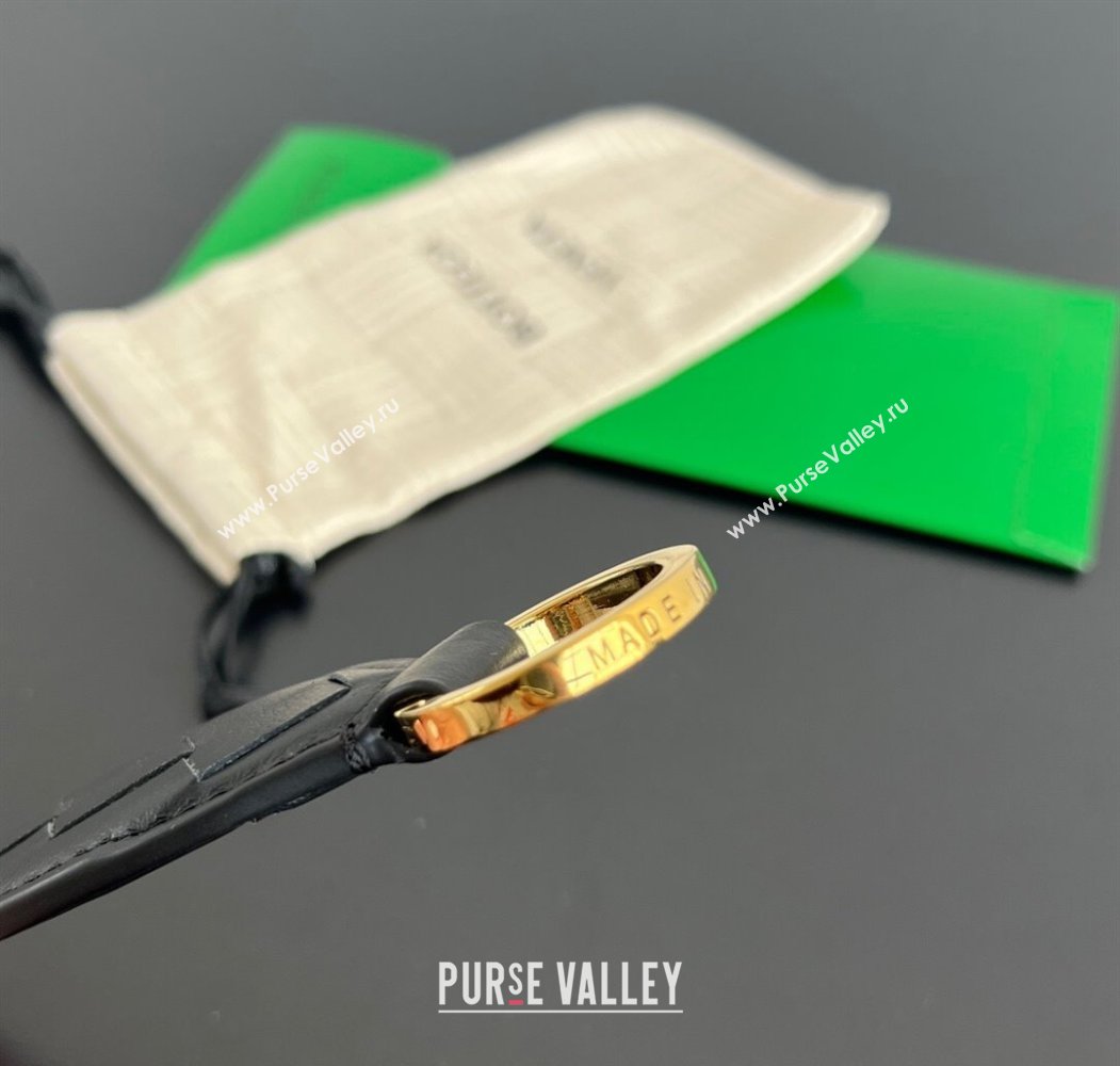 Bottega Veneta Fish Keyring in Intreccio Leather Black 2025 806109 (MS-250205034)