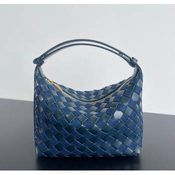 Bottega Veneta Mini Wallace Shoulder Bag in Intrecciato Leather and Denim 796393 Abyss/indigo Blue 2025 (WT-250205053)