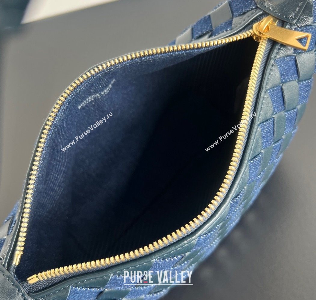 Bottega Veneta Mini Wallace Shoulder Bag in Intrecciato Leather and Denim 796393 Abyss/indigo Blue 2025 (WT-250205053)