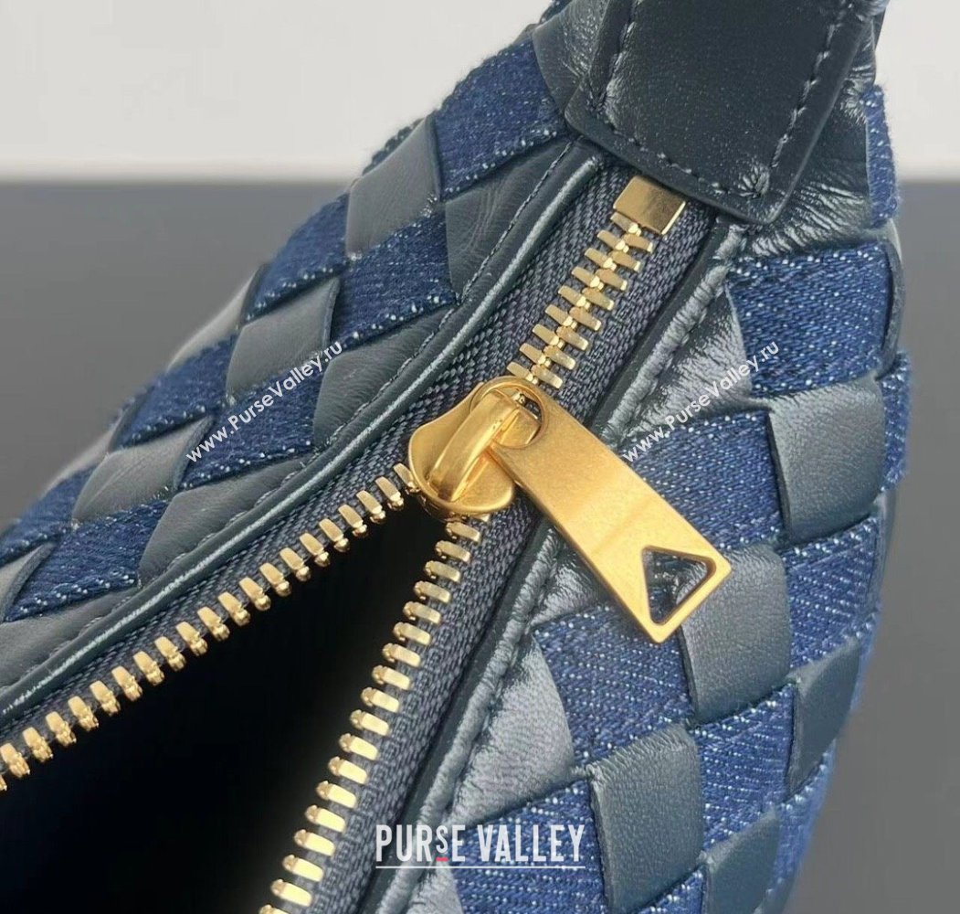 Bottega Veneta Mini Wallace Shoulder Bag in Intrecciato Leather and Denim 796393 Abyss/indigo Blue 2025 (WT-250205053)