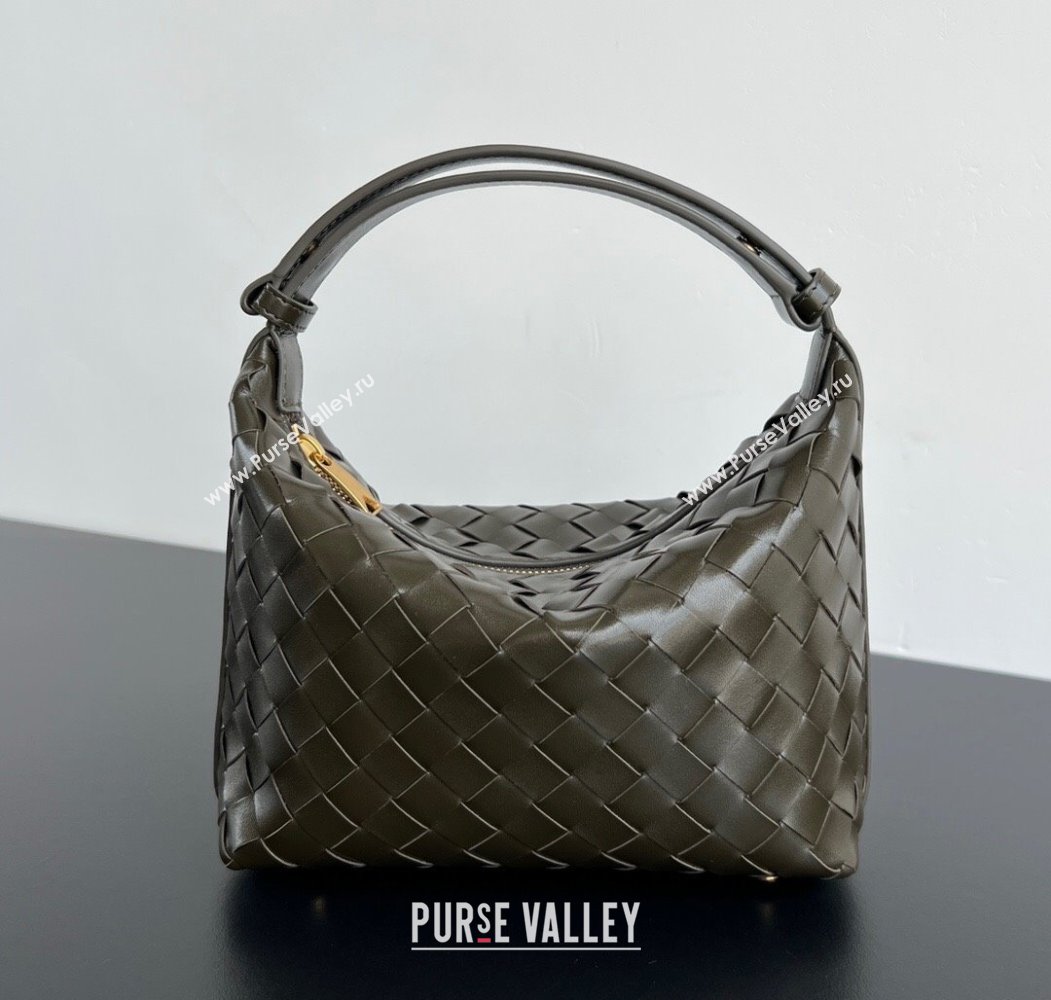 Bottega Veneta Mini Wallace Shoulder Bag in Intrecciato Soft Calfskin Leather 754443 Khaki Green 2025 (WT-250205056)