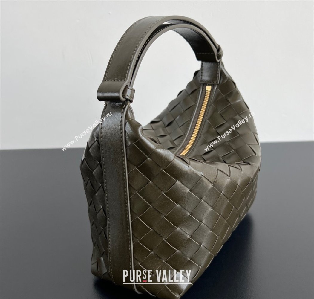 Bottega Veneta Mini Wallace Shoulder Bag in Intrecciato Soft Calfskin Leather 754443 Khaki Green 2025 (WT-250205056)