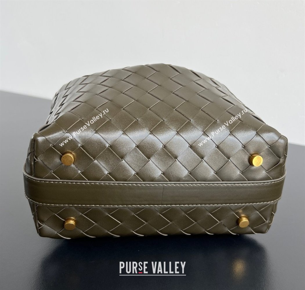 Bottega Veneta Mini Wallace Shoulder Bag in Intrecciato Soft Calfskin Leather 754443 Khaki Green 2025 (WT-250205056)