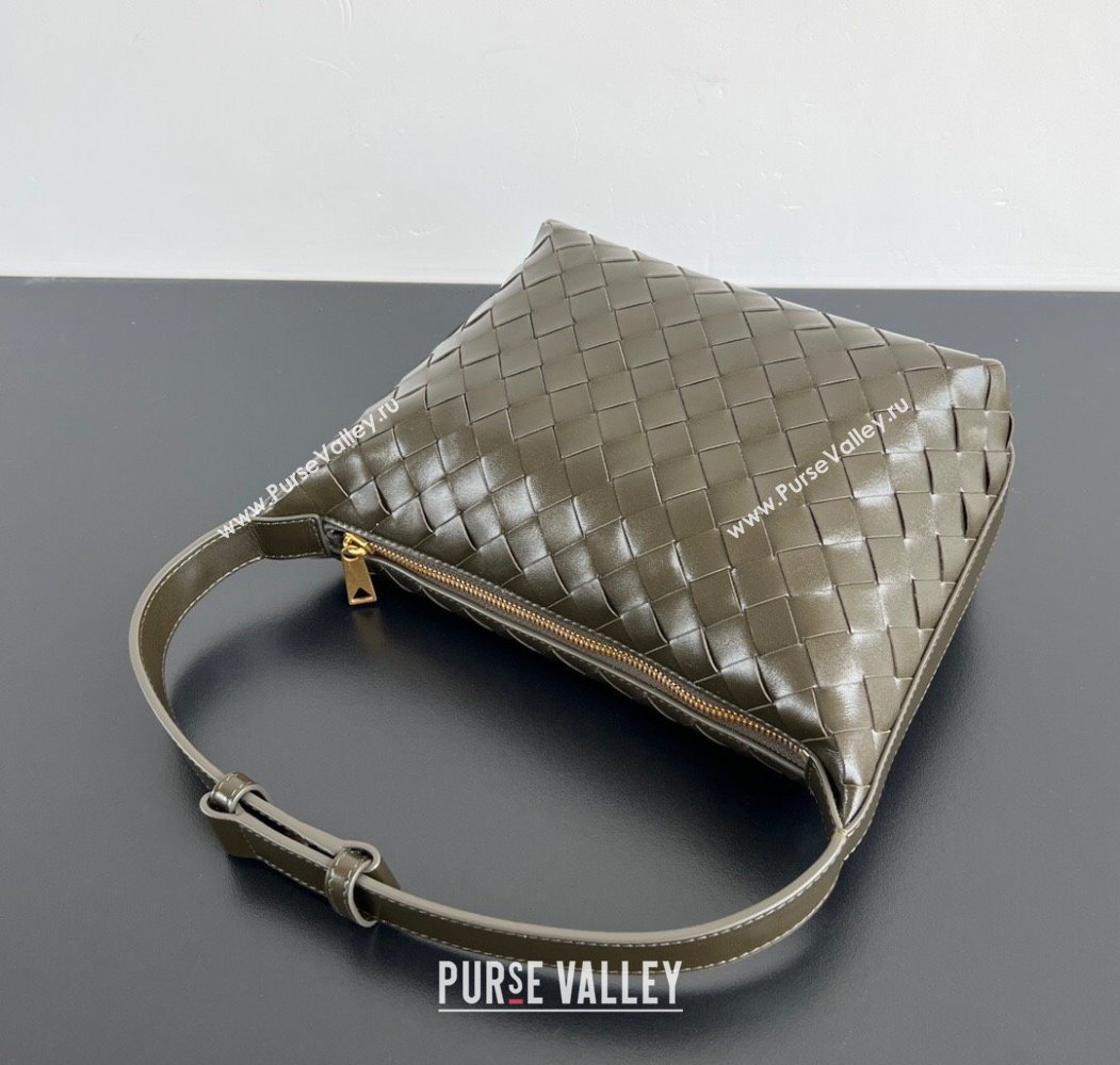 Bottega Veneta Mini Wallace Shoulder Bag in Intrecciato Soft Calfskin Leather 754443 Khaki Green 2025 (WT-250205056)